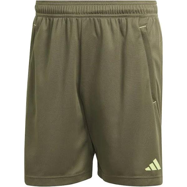 adidas-Train Essentials Seasonal Camo Shorts-Men-Olive Strata / Pulse Lime-XS 7"