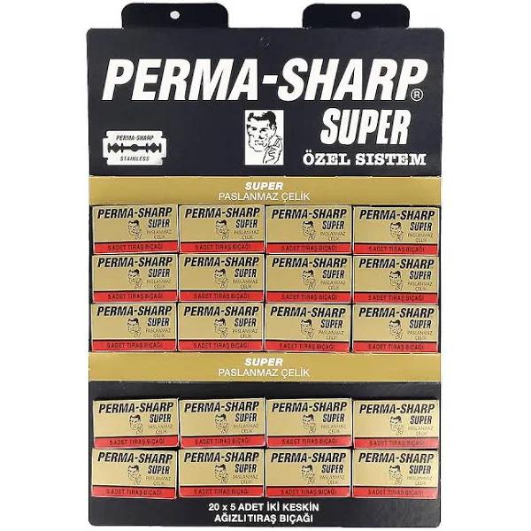 Perma-Sharp Super Double Edge Razor Blades (100 Blades)