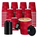 Vivva 12oz Disposable Coffee Cups with Lids (100 Pack) - To Go Paper Coffee Cups For Hot & Cold Beverages, Coffee, Tea, Hot Chocolate, Water, Juice