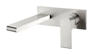 Bianca Wall Basin/Bath Mixer 230mm in Brushed Nickel by Nero