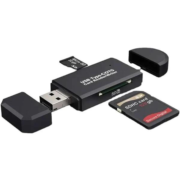 2-in-1 USB Type-C / USB 3.0 Card Reader OTG for SD and Microsd Cards Up to 5Gbps