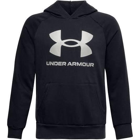 Under Armour Boys' Rival Fleece Big Logo Hoodie Black YXS