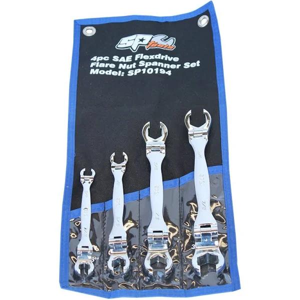 SP Tools 4pc SAE Flare Nut Flex Head Spanner Set SP10194