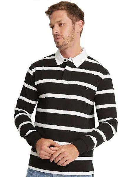 Rivers Long Sleeve Brushed Jersey 1/4 Zip Polo - Mens