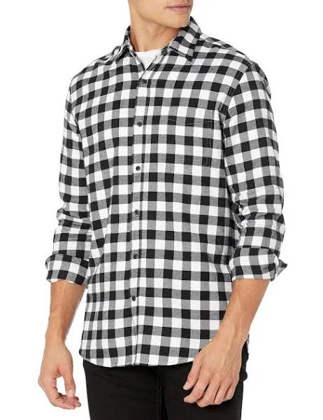 Amazon Essentials Men's Regular-fit Long-Sleeve Plaid Flannel Shirt