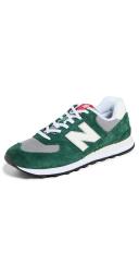 New Balance Green & Gray 574 Sneakers