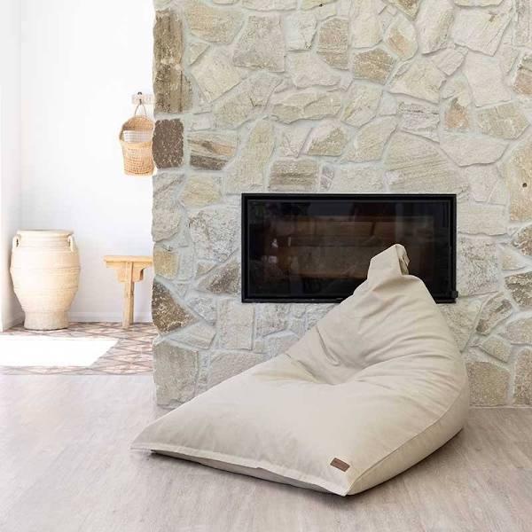 Designer Bean Bags - Natural Beige - Indoor - Washed Canvas