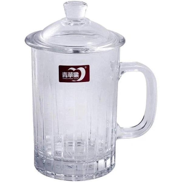 Glass Tea and Coffee Mug With Lid 315 ml