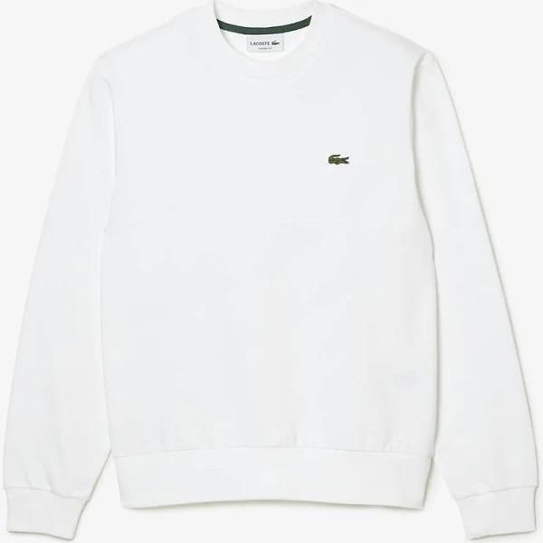 Lacoste Men's Classic Fit Crew Neck Fleece Sweatshirt White Size L