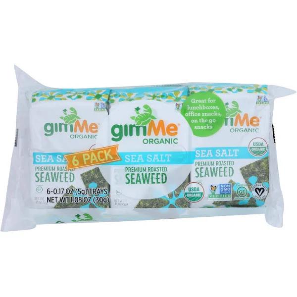 Gimme Roasted Seaweed Snacks Sea Salt 6 Pack