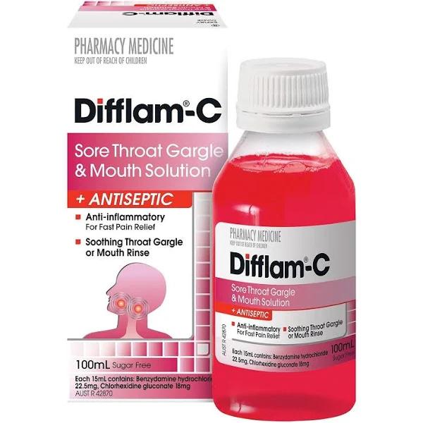 Difflam-C Sore Throat Gargle & Mouth Solution 100ml