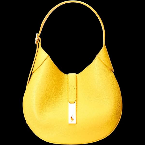 Polo Ralph Lauren Polo ID Leather Shoulder Bag Canary Yellow One Size