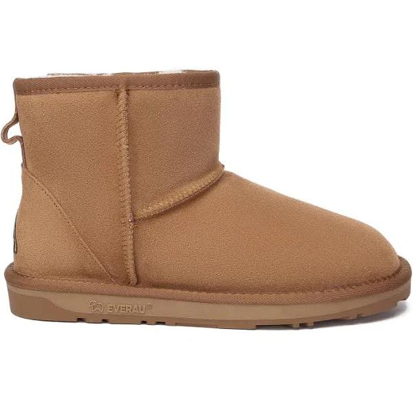 EVERAU UGG Sheepskin Wool Ankle Boots Mini Classic Suede