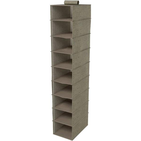 Flexi Storage Wardrobe Ash 9 Shelf Hanging Organiser