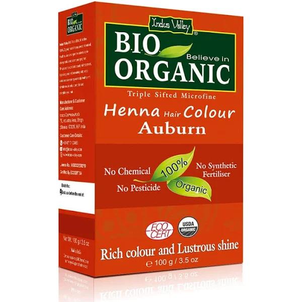 Indus Valley Bio Organic Natural Henna Hair Color for Grey Hairs -100gm (Auburn)