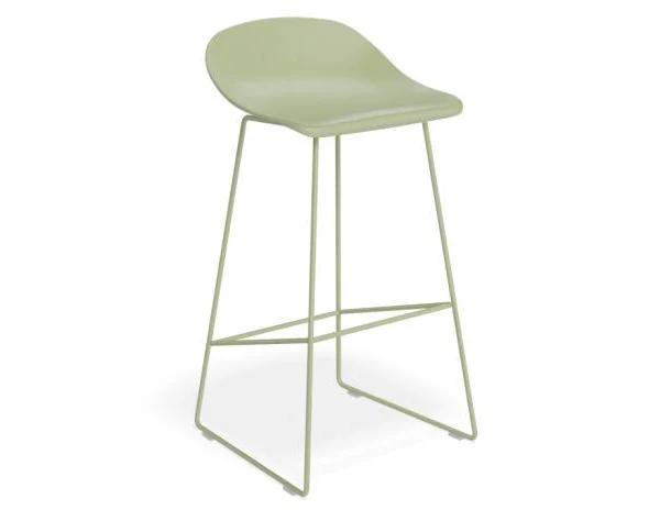 Pop Stool - Dusty Green Frame and Shell Seat - 65cm Kitchen Bench Seat Height