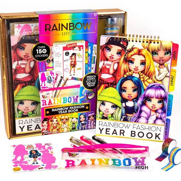 Rainbow High Fashion Runway by Horizon Group USA, Dress Up 6 Die-Cut Dolls, 100+ Accessories Including Fabrics & Repositionable Stickers, Includes