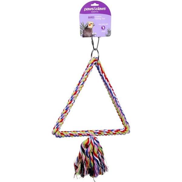 Paws & Claws Cotton Swing Bird Toy 20.5x28cm Assorted