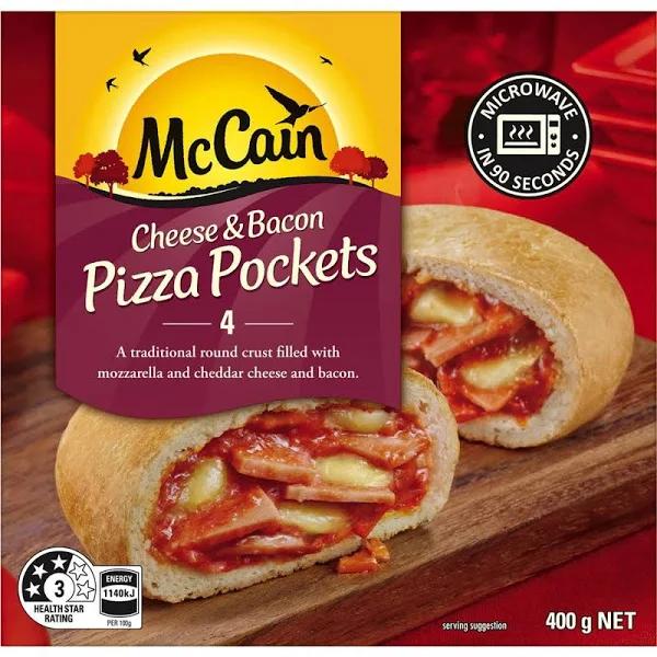 McCain Frozen Cheese & Bacon Pizza Pockets