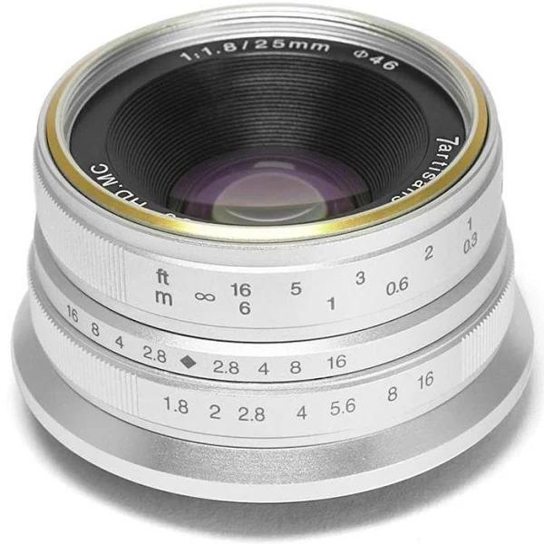 7artisans 25mm f/1.8 to f/16 Lens For Canon (EF-M Mount) Silver