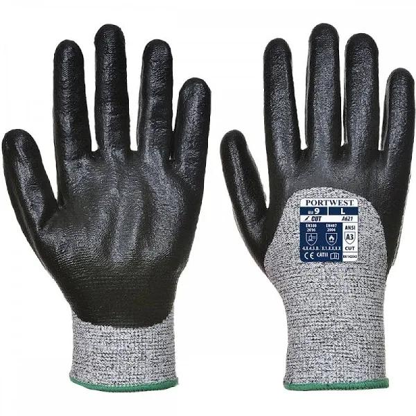 Portwest A621 Cut 5 Nitrile Foam Glove - Black, 3XL