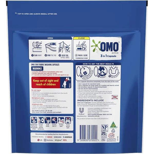 Omo 3 in 1 Laundry Capsules Active 28 Pack