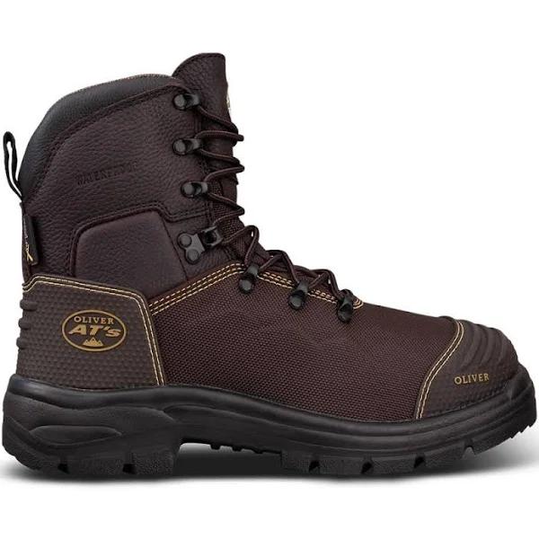 Oliver 65-490 150mm Waterproof Lace Up Safety Boots (Brown) [Size: 16]