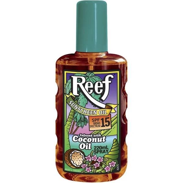 Reef Coconut SPF 15 Moisturising Sun Tan Oil 220ml Spray