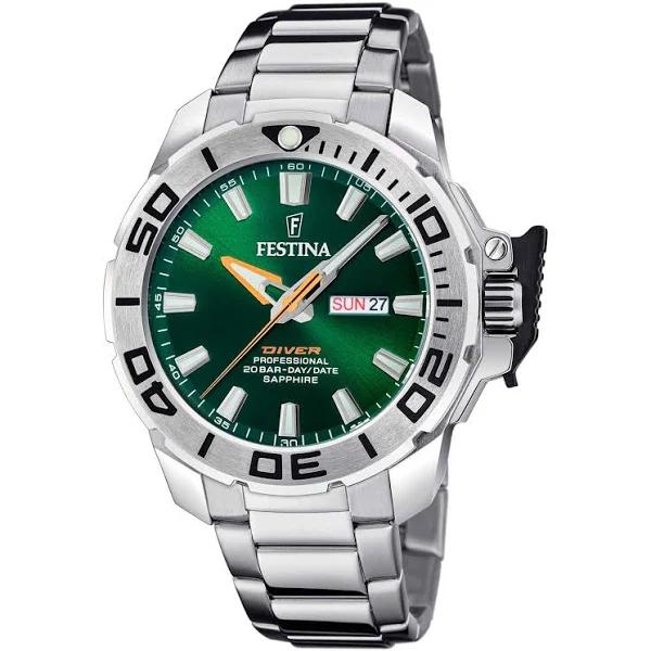 Festina F20665/2 Men's Green Dial Divers Wristwatch