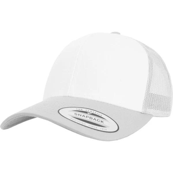 Flexfit by Yupoong Retro Trucker Coloured Front Cap Silver/White/Silver One Size