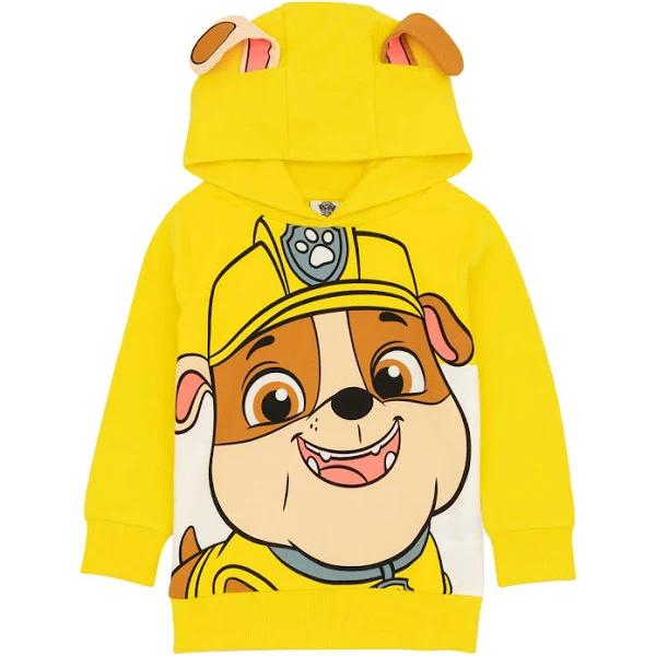 Paw Patrol Childrens/Kids Rubble 3D Ears 3D Ears Hoodie Yellow/Brown 5-6 Years Cotton Childrens Hoodie