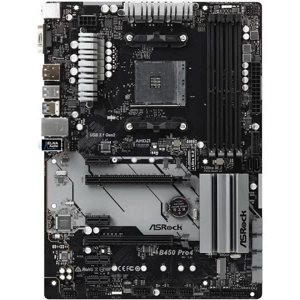 ASRock B450 Pro4 AM4 ATX Motherboard