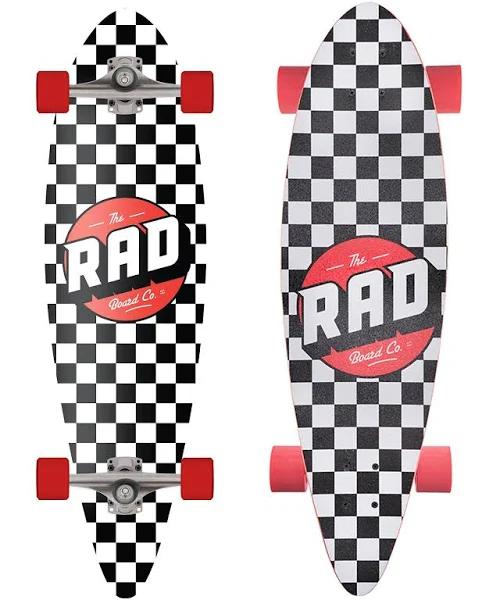 Rad Complete Pintail Mini Longboard - Checkers Black/White 9