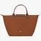 Handbag M Le Pliage Green Cognac Longchamp