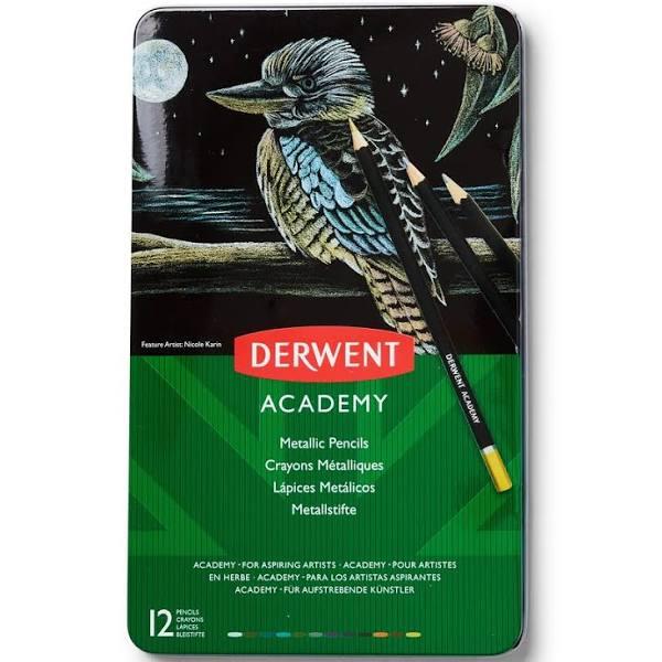 Derwent Academy Coloured Pencils Metallic 12 Pack