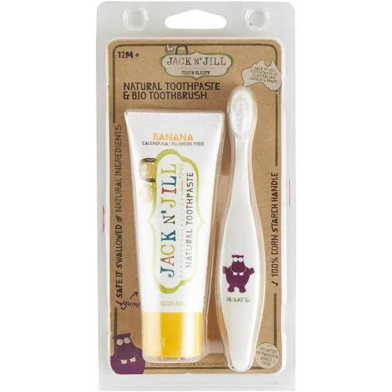 Jack N' Jill Tooth Buddy Banana Toothpaste & Bio Toothbrush 12m+