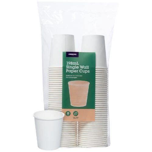 J.Burrows Single Wall Paper Cups 198 ml 800 Pack