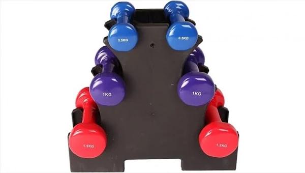 Dumbbell Set - 6 Piece Includes Rack