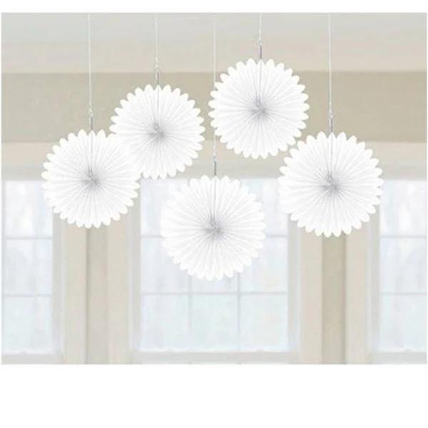 Mini Fan Decorations - Frosty White