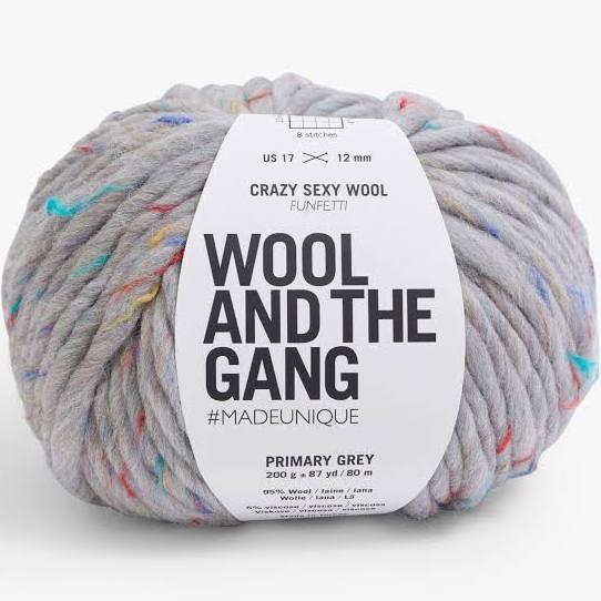 Wool And The Gang Crazy Sexy Wool Funfetti Primary Grey