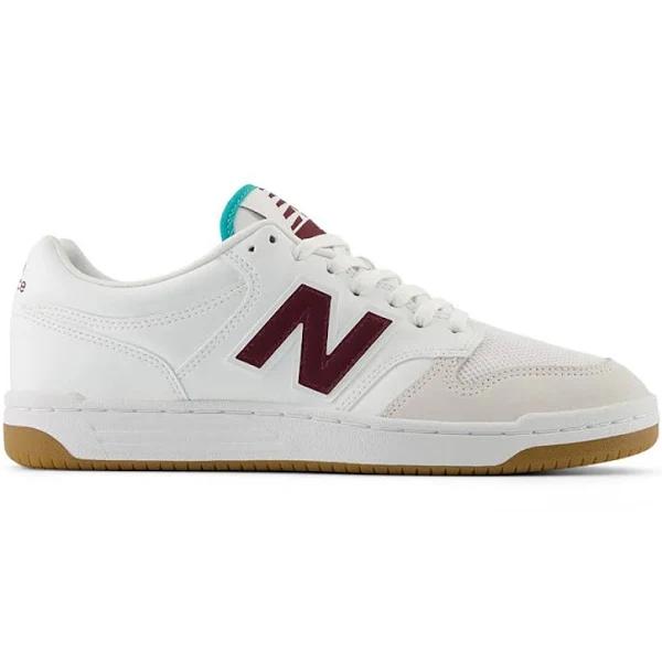 New Balance 480 Shoes White Honey Maroon - 41.5