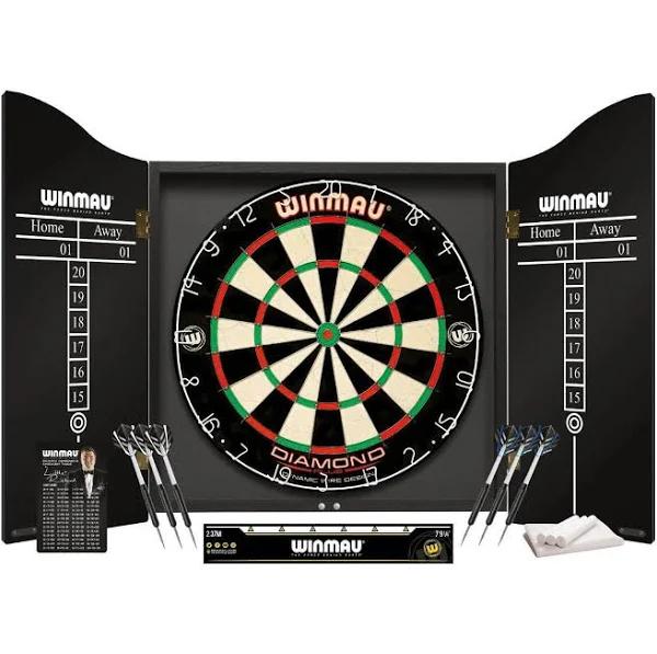 Winmau Professional Cabinet, Dartboard & Darts Set - Black