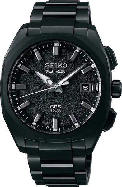 Seiko Astron Solar Black Dial Titanium Men's Watch SSJ009J1