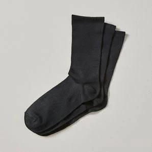 3 Pack Bamboo Crew Socks | Black | Size 9-11 by Target Woman