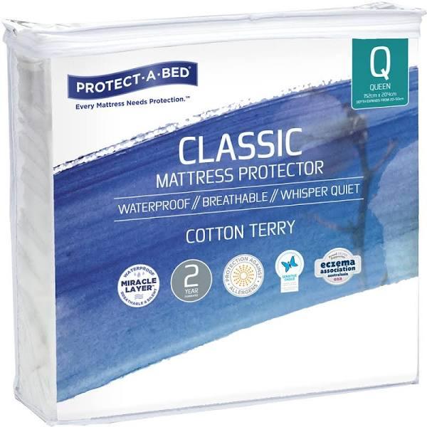 Protect-A-Bed Waterproof Cotton Terry Fitted Mattress Protector