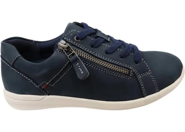 Scholl Orthaheel Womens Leather Comfortable North Sneakers Shoes Navy Nubuck 8 AUS or 39 EUR