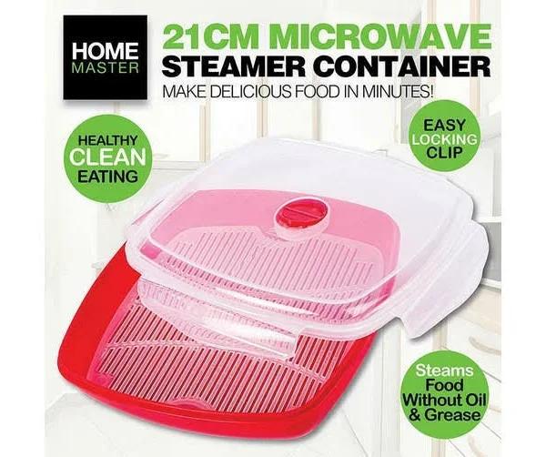 Microwave Steamer Container 3 Pieces Cooking Meals Kitchen Appliance Vegetable - AfterPay & zipPay Available