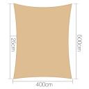 Instahut 4 x 5m Waterproof Rectangle Shade Sail Cloth - Sand Beige