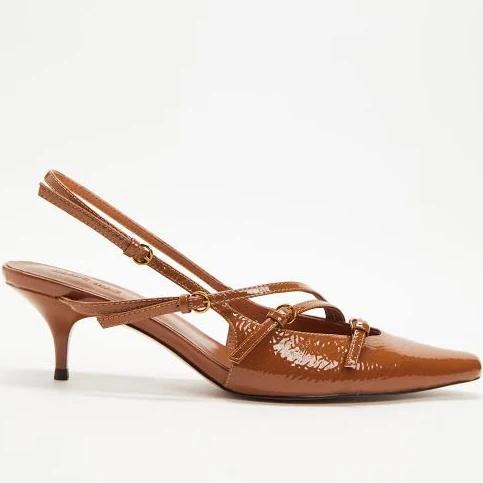 Iris, Tan Crinkle Patent / 38