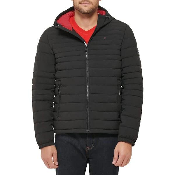 Tommy Hilfiger Men's Stretch Poly Hooded Packable Jacket